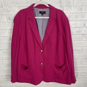 Talbots Pink Blazer Womens 22W 2 Button Notch Lapel Lined Patch Pocket Jacket